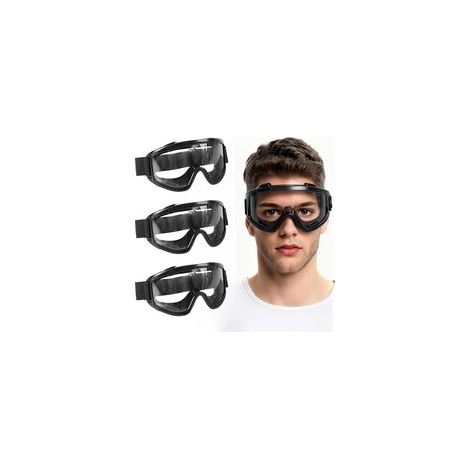 Lot de 3 Lunette Protection, Lunettes de Protection Anti-buée, Lunettes de Sécurité Anti-rayures, Aérées, Bandeau Réglable, pour Bricolage, Travaux, Laboratoire et Porteurs de Lunettes (1/5)