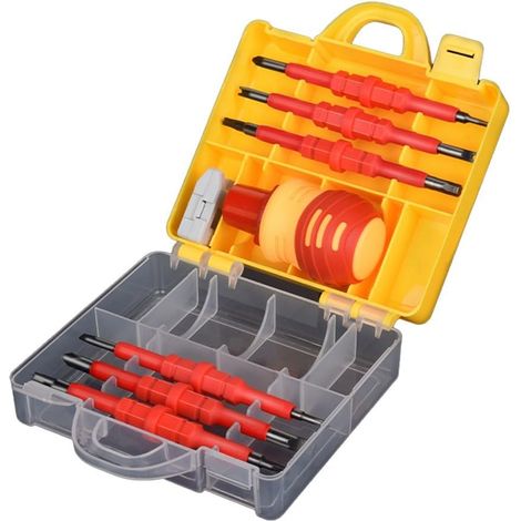 Coffret tournevis à cliquet, 14 pièces, Phillips/plat, isolé (1/5)