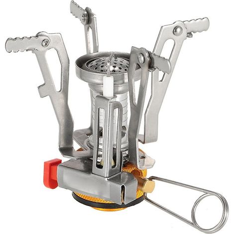 TOMSHOO Mini-Faltkocher für Butangas, Silber, zum Wandern und Kochen im Freien