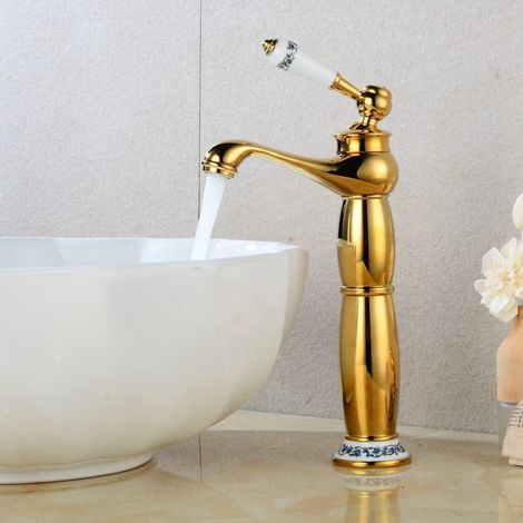 Vintage-Stil Wasserhahn Mischer, hochwertige goldene Wasserhahn für Badezimmer, Küche, Heimdekoration