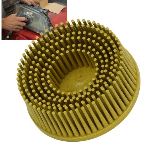 Brosse de polissage de 5 cm (2 pouces), disque de polissage, brosse pour perceuse électrique, brosse d'ébavurage et de ponçage, jaune (1/5)