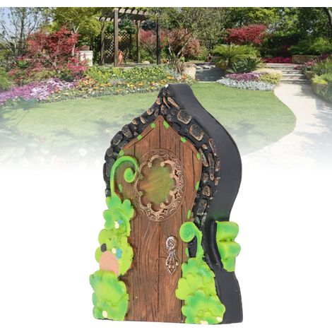Puerta de hadas en miniatura hecha de resina finamente pintada a mano, con revestimiento ecológico y fijación mediante tornillos, modelo 007. (1/5)