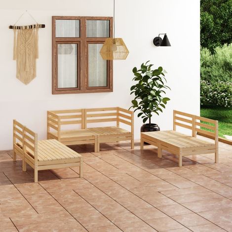 Salon de jardin 6 pcs - Canapé de jardin - Ensembles de Meubles d'exterieur - Bois de pin massif Chic-198643 (1/5)