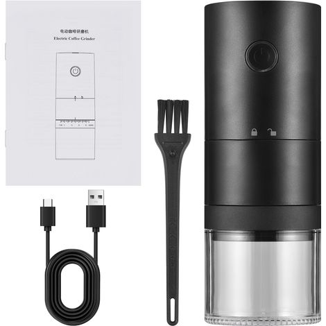 Moulin à Café Électrique Portable – 38 Moutures, Meule Conique Céramique, Batterie Rechargeable, Réservoir 120ml (1/4)