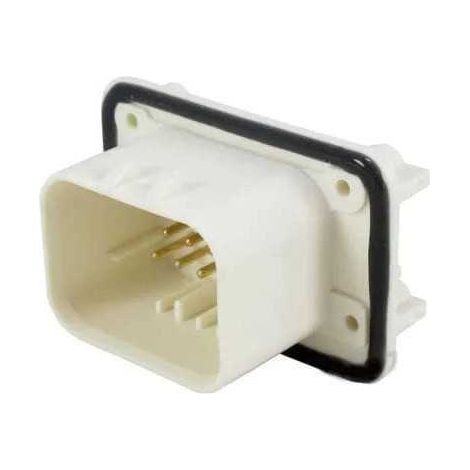 Connettore AmpSeal femmina 14 vie bianco da circuito stampato 90° con pin dorato
