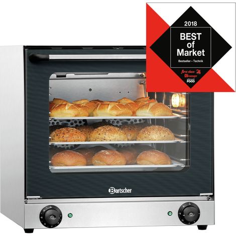 Four à convection professionnel 2.7 kW – Temps de chauffe 8 min – Acier inoxydable – Dimensions 595 x 615 x 580 mm – Bartscher