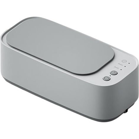 Nettoyeur à ultrasons portable à vibrations haute fréquence pour lunettes, électrique, triphasé, multifonctionnel pour bijoux et montres, nettoyage efficace et professionnel (blanc) (1/5)