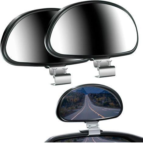 2Pcs Rétroviseurs de Conduite Accompagnée, Miroirs Convexes Réglables à 360° pour Angle Mort, Universels pour Toutes Voitures - Amélioration de la Sécurité et Aide au Stationnement (1/5)