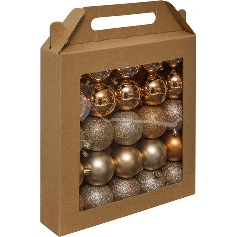 Déco de sapin Lot de 25 Boules de Noël D 6 cm - Beige - Feeric Christmas (1/5)