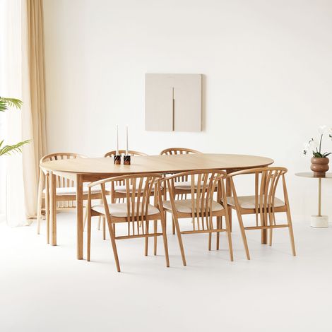 Bjørg ensemble pour salle à manger table à manger 6 chaises naturelles. (1/4)