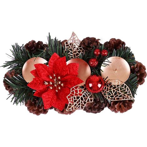 Bougeoirs de Noël Décoratifs pour Centre de Table Festif (1/5)