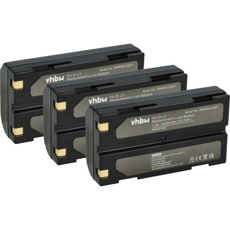 vhbw 3x Akku kompatibel mit TSC1 Data Collector Kamera (3400 mAh, 7,4 V, Li-Ion) (1/5)
