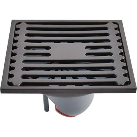 10 x 10cm Siphon de Sol Exterieur en Acier Inoxydable Carré de Salle de Bain Écoulement De Douche,l'odeur du Siphon Égouttoir Drain de Plancher avec Couvercle de Crépine Amovible (1/5)