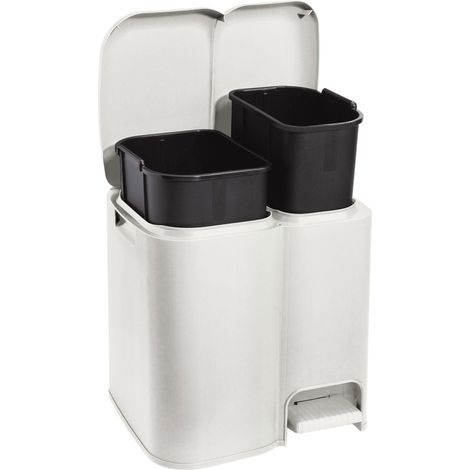 Tontarelli PATTY2 Patty 2 Pattumiera Differenziata a Pedale 2 Scomparti 13 L + 8 L Secchi Rimovibili colore Bianco