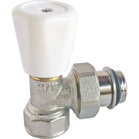 Robinet de radiateur simple réglage équerre 1/2" nickelé