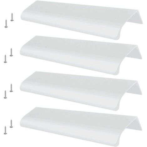 4 verdeckte Griffe, moderne Küchenschrankgriffe mit einer Länge von 150 mm (matter Edelstahl) (1/5)