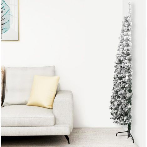 Demi Sapin de Noël artificiel Arbre de Noël mince avec neige floquée 240 cm 29682 (1/5)