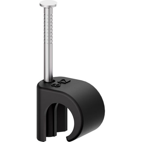 Colliers de câble, 100 pièces colliers à clou, 8-12 mm, acier inoxydable 304, gestion de câbles pour téléphone et câbles Ethernet, câbles d'alimentation, tuyau, noir (1/5)