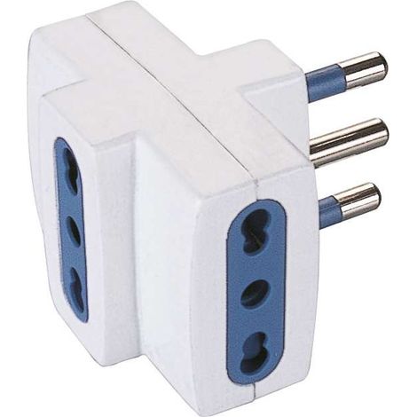 poly pool - adattatore multiplo spina 16 a e 3 prese bivalenti bianco