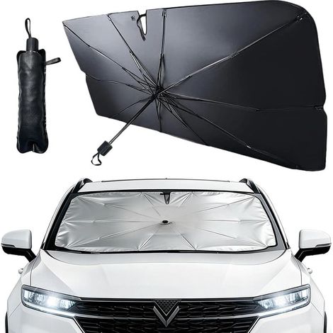 Pare-Soleil Voiture Pare-Brise Avant, 140 x 80 cm Pare Soleil Voiture, Pliable Parapluie Anti-UV Et Anti-Chaleur, Pare-Brise Pliable, Protection Solaire Universelle pour SUV, Mpv Et Voitures (1/5)