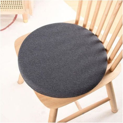 1 piece (dark grey) diameter 40CM height 4.5cm, round memory foam chair cushion, non-slip / breathable / removable chair cushion (1/5)