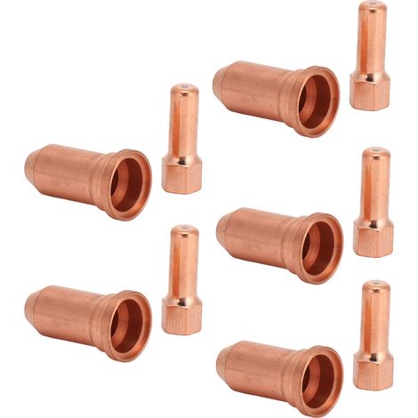 10 Stück Verbrauchsmaterialien für Plasmaschneidbrenner, Schneidelektrodenspitze 0,059 Zoll (1,5 mm), Düse PT100 (1/5)