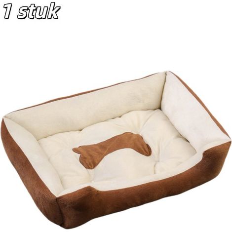 pièce - Panier pour chat - Matelas intérieur pour chats et chiens - Rectangulaire - Lit pour animaux lavable - Avec kanten et fond antidérapant - Convient aux chiens et chats de taille moyenne - 70501 (1/5)