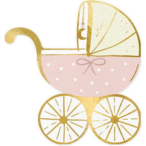Tovaglioli PartyDeco per carrello, rosa chiaro, 14x15 cm, 1 confezione da 20 pezzi (1/4)