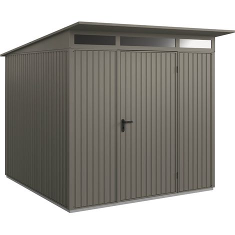 Hörmann Metall-Gerätehaus Berry Classic mit Pultdach Typ 2, 248 x 283 cm, quarzgrau, 7 m², 1-flüglige Tür (1/5)
