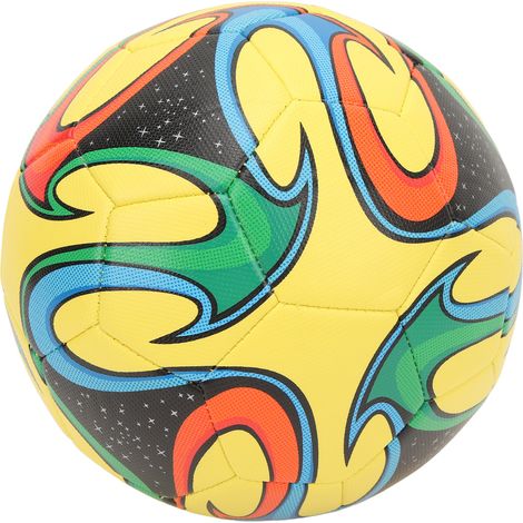 Ballon de football taille 5, en cuir PU souple, imperméable et hautement élastique, pour adultes, étudiants, entraînement et matchs, jaune. (1/5)