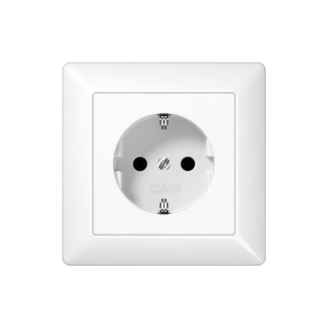 Jung Enchufe SCHUKO®, 16 A 250 V , SAFETY+, con marco integrado, duroplástico, serie AS, blanco alpino AS 1520 KI WW