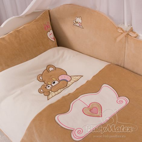 Set di biancheria da letto in 3 pezzi con orsetti di peluche