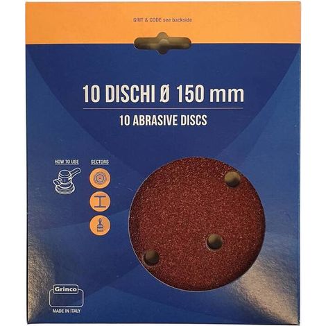 DISCO ABRASIVO VELCRO 6 FORI D 150 MM GR  40 CF 10