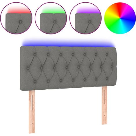 Maison Exclusive - LED Kopfteil Dunkelgrau 100x7x78/88 cm Stoff