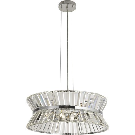 Lampadario Classico I Quartieri Alti Acciaio Cromo Vetro Trasparente 7 Luci G9 (1/5)
