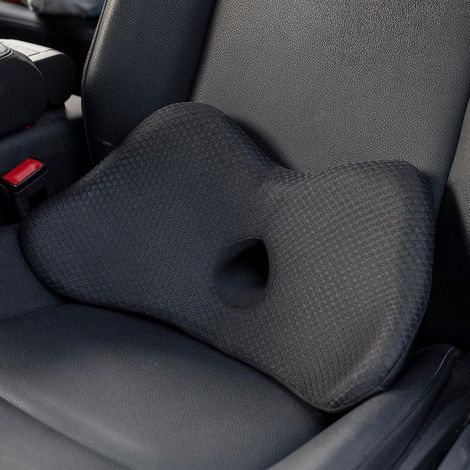 Coussin de soutien lombaire ergonomique en mousse à mémoire de forme, offrant un soutien dorsal aux conducteurs, soulageant la fatigue et comblant l'espace entre le siège et le dossier. (1/5)