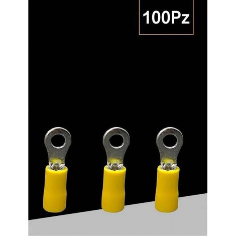 Trade Shop - Juego 100 Piezas Terminales Aislados Para Cables De 4 A 6 Mm² M6 Rv5.5-6 - Amarillo (1/3)