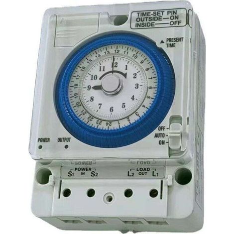 16-A-Analog-Zeitschaltuhr – 100–240 V Wechselstromversorgung – DIN-Schienenmontage – 15 Minuten programmierbar