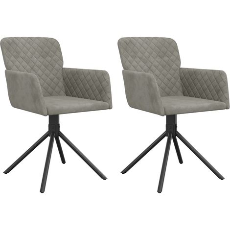 Lot de 2 Chaises pivotantes à manger,Chaise de cuisine Gris clair Velours CFW46128 (1/5)