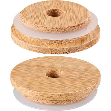 Couvercles réutilisables de 70 mm pour bocaux Mason avec joint hermétique, lot de 2 - Couvercles pour bocaux en verre et verres à eau (1/5)