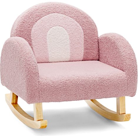Chaise à bascule pour enfant 50,8 x 49,5 x 50,8 cm confort optimal dossier incurvé style moderne en velours rose
