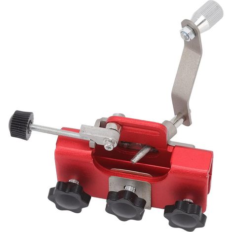 Aiguiseur de tronçonneuse, gabarit d'affûtage portable et léger, gabarit d'affûtage de chaîne à manivelle pour tronçonneuse et scie électrique (rouge) (1/5)