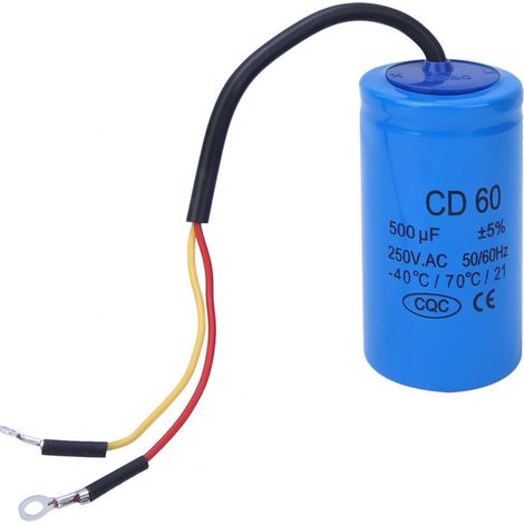 condensador de arranque CD60, 250 V CA, 500 µF, a prueba de explosiones, para motor de CA, bomba, refrigerador (1/5)