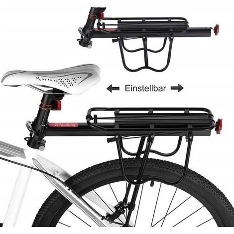 Porte-bagages VTT - Vélo arrière Rack Aluminium - Montage sur tige de selle - Noir - Jusqu'à 50 kg (1/4)