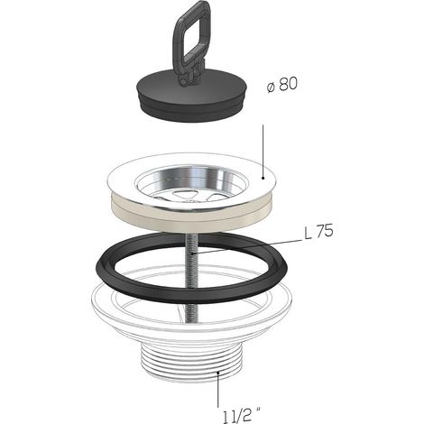 SCELTO DA DESIVERO PILETTA  GATTINARA PER LAVELLO FILETTATA DN 80 1"1/2 codice prod: DSV20680