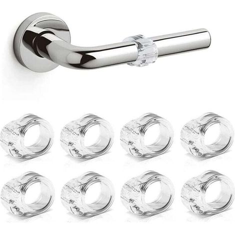Lot de 6 protège-poignées de porte transparents pour protéger contre les marques - Protection de poignée de fenêtre et de mur incluse.