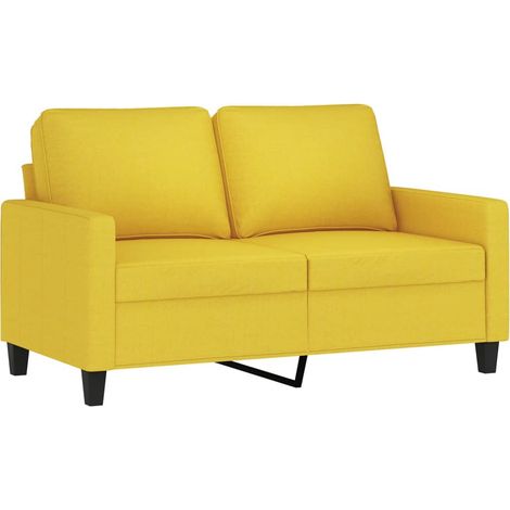 Canapé à 2 places,Sofa pour Salon,Banquette Jaune clair 120 cm Tissu CFW529868 (1/5)