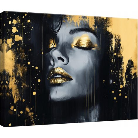 Peinture Murale sur toile femme noire pour chambre salon cuisine 40x30 (1/3)
