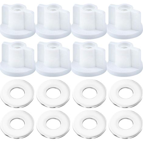 Stück hintere Muttern für Toilettensitze, 6 mm Kunststoff-Schraubmuttern für Toilettensitze, Ersatz-Bodenbefestigung, robustes Toilettensitzzubehör, einfache Montage und Befestigung (M6-Gewinde) (1/5)