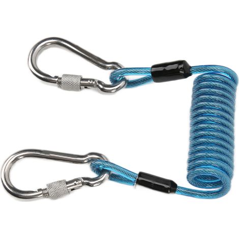 Corde de sécurité pour équipement de plongée avec mousquetons rapides en acier inoxydable (1/5)